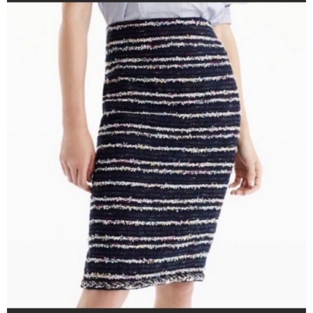 J.Crew No. 2 Pencil Skirt Navy Party Tweed Size 0
